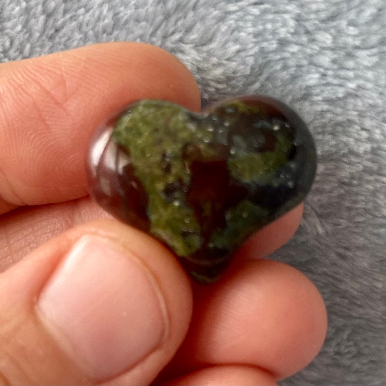 Dragon's Blood Jasper Puffy Heart (Approx. 3/4” x 1”) 0535-B