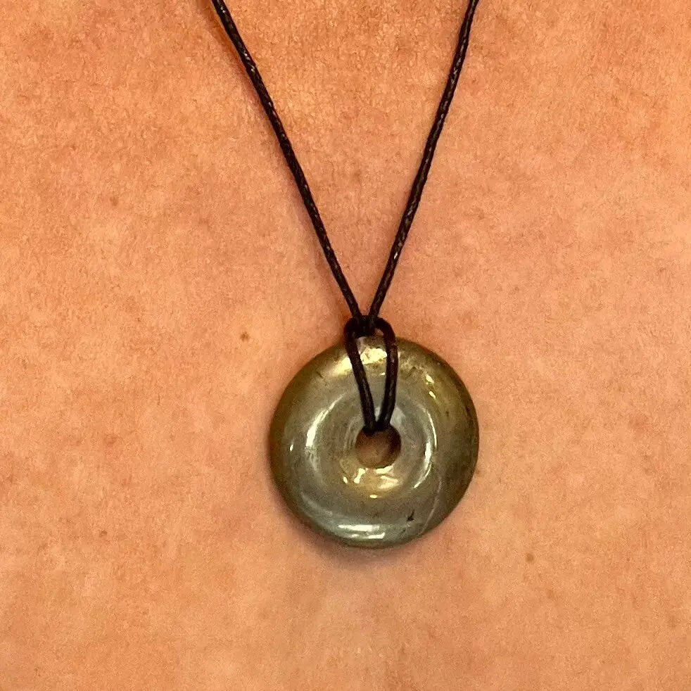 Iron Pyrite Pi Stone Necklace (30mm) NCK-2688 Shop Wholesale Crystals
