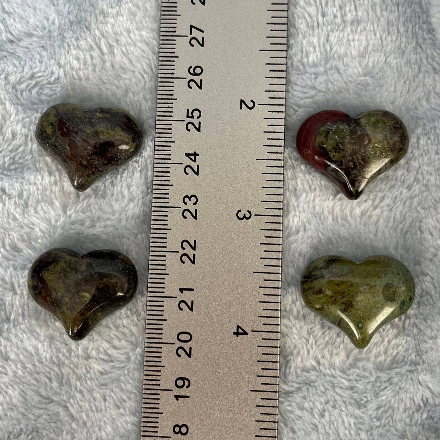 Dragon's Blood Jasper Puffy Heart (Approx. 3/4” x 1”) 0535-B