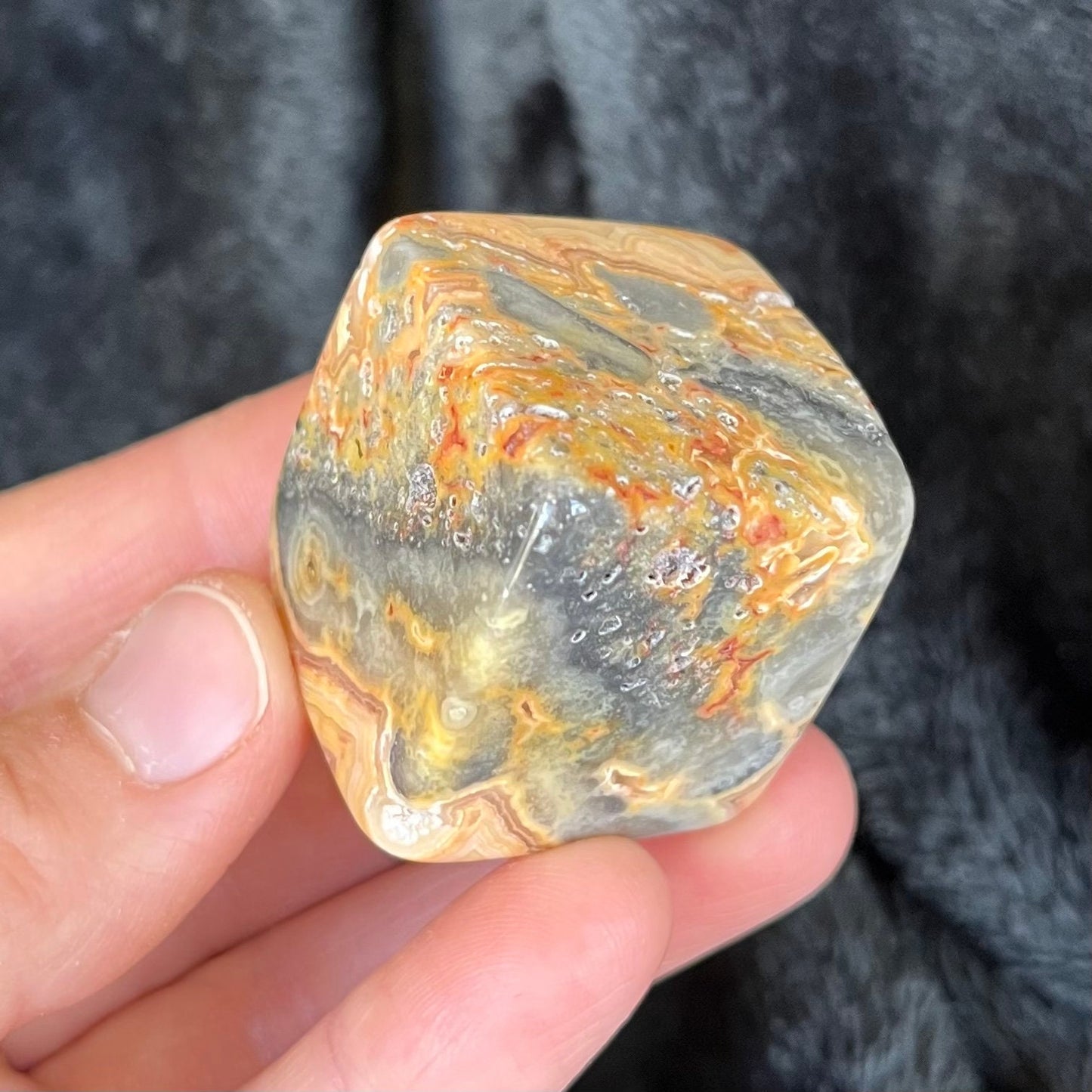 Crazy Lace Agate Cube (Approx. 1 1/2”-1 3/4”) BIN-1369