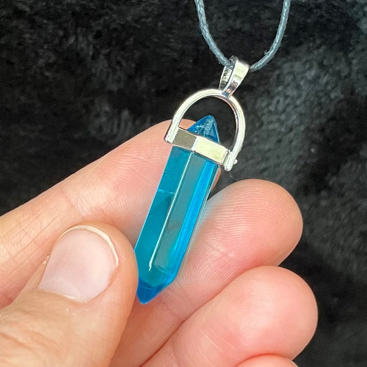 Blue Quartz Point Necklace NCK-2694