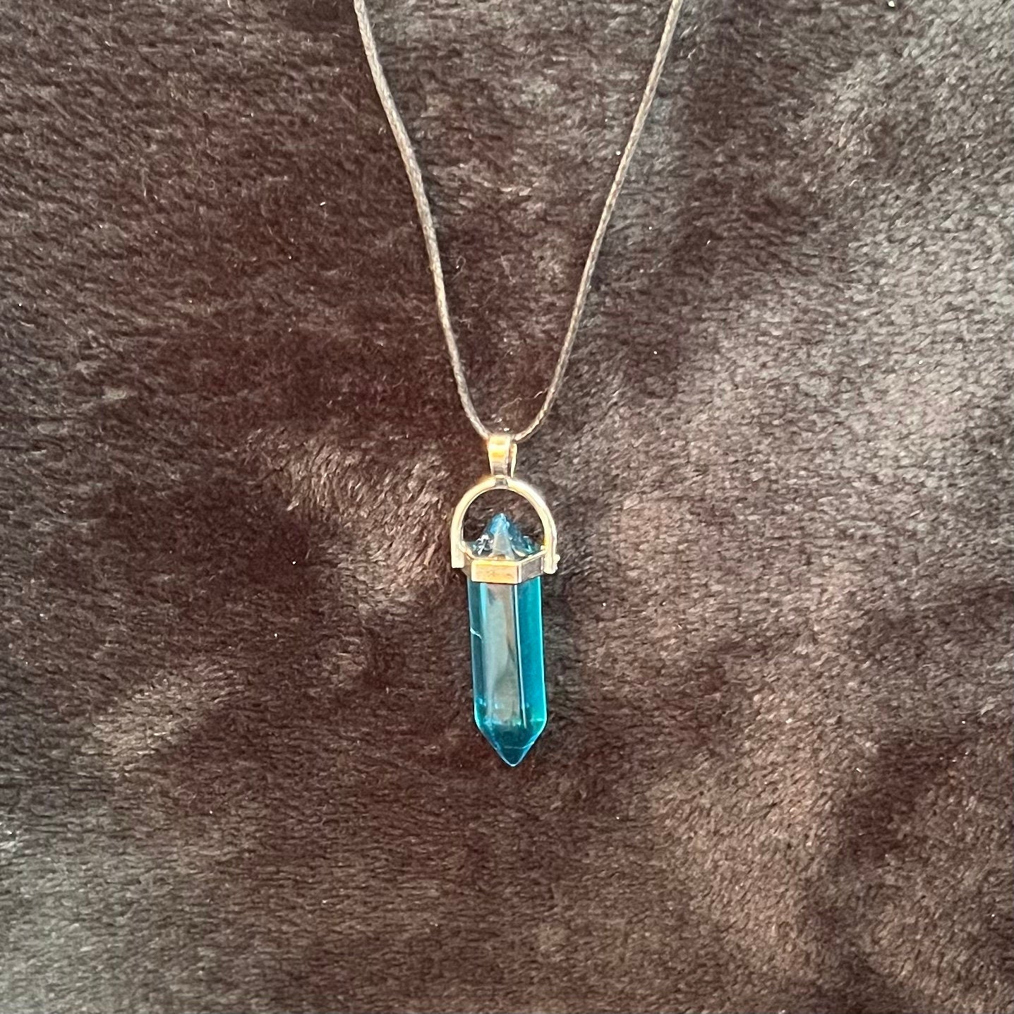 Blue Quartz Point Necklace NCK-2694