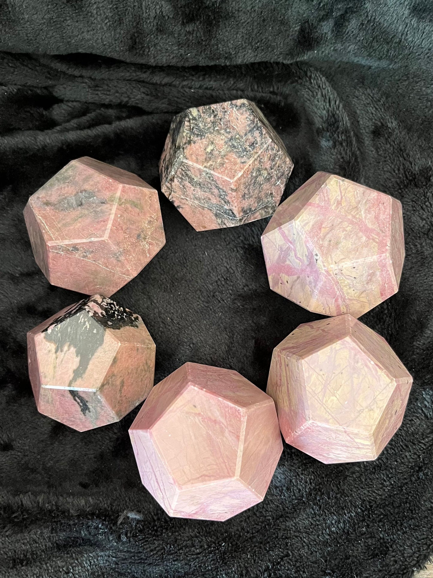 Rhodonite Dodecahedron (Approx. 50-60mm) 1494