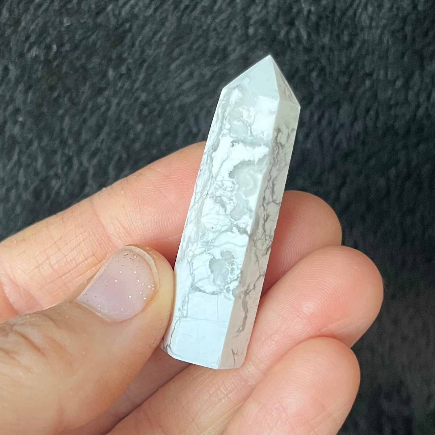 White Howlite Obelisk (Approx. 1 3/4”-2") 0881