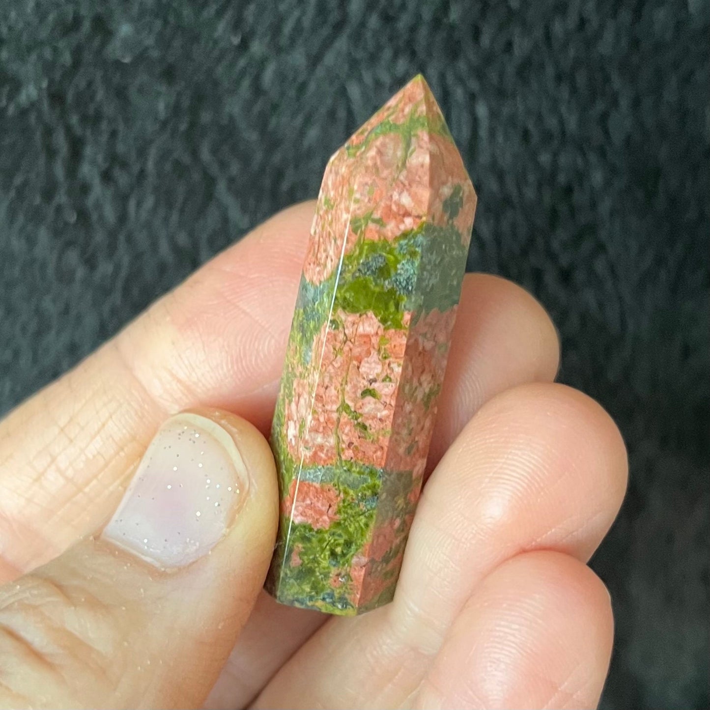 Unakite Jasper Obelisk (Approx. 1 3/4”-2") 0874