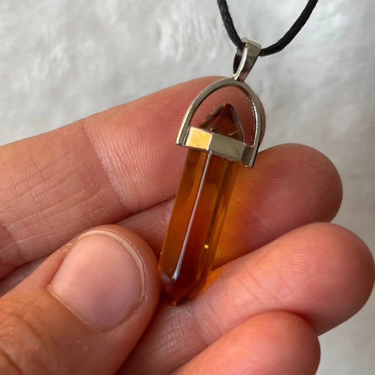 Amber Quartz Point Necklace NCK-2693 Shop Wholesale Crystals