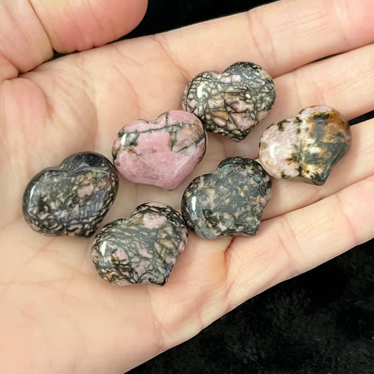 Rhodonite Puffy Heart (Approx. 3/4”x1”) 0532-A Shop Wholesale Crystals
