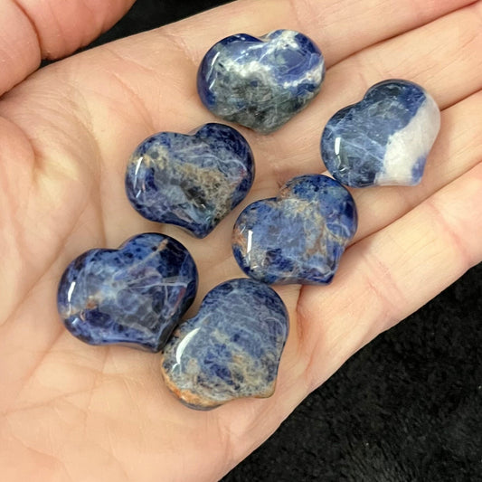 Sodalite Puffy Heart (Approx. 3/4”x1”) 0531-D