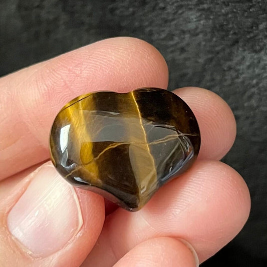 Tiger Eye Puffy Heart (Approx. 3/4”x1”) 0536-A