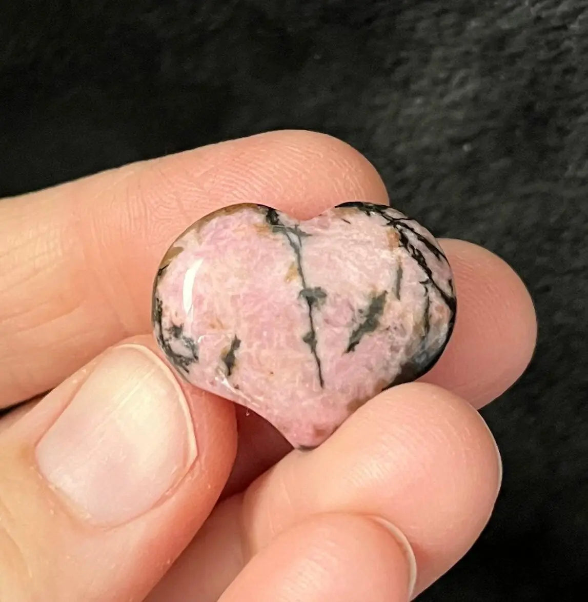 Rhodonite Puffy Heart (Approx. 3/4”x1”) 0532-A Shop Wholesale Crystals