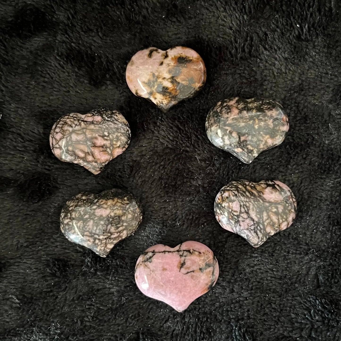 Rhodonite Puffy Heart (Approx. 3/4”x1”) 0532-A Shop Wholesale Crystals