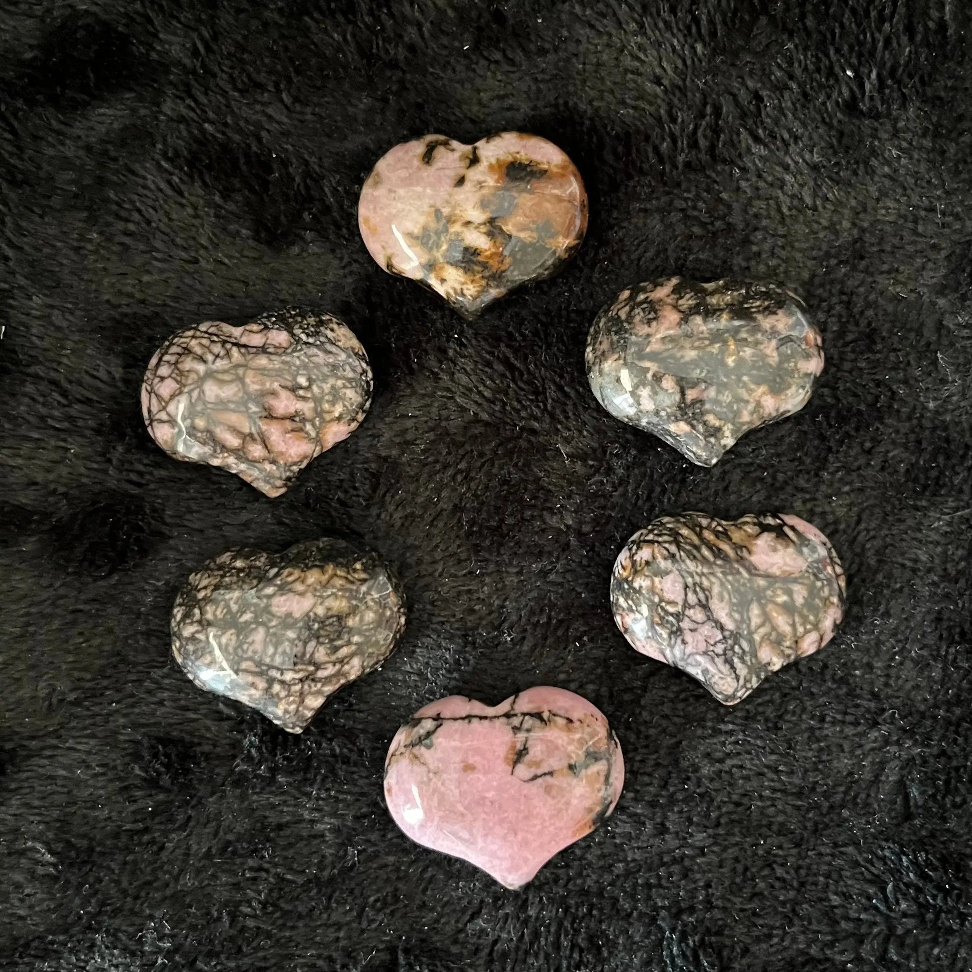 Rhodonite Puffy Heart (Approx. 3/4”x1”) 0532-A Shop Wholesale Crystals