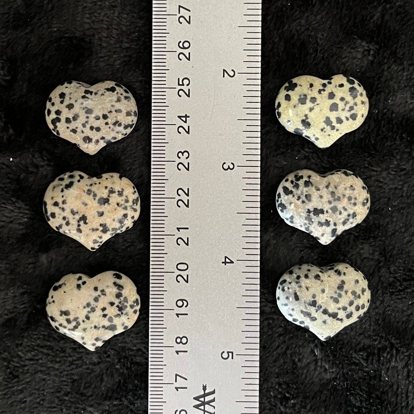 Dalmatian Jasper Puffy Heart (Approx. 3/4”x1”) 0532-C