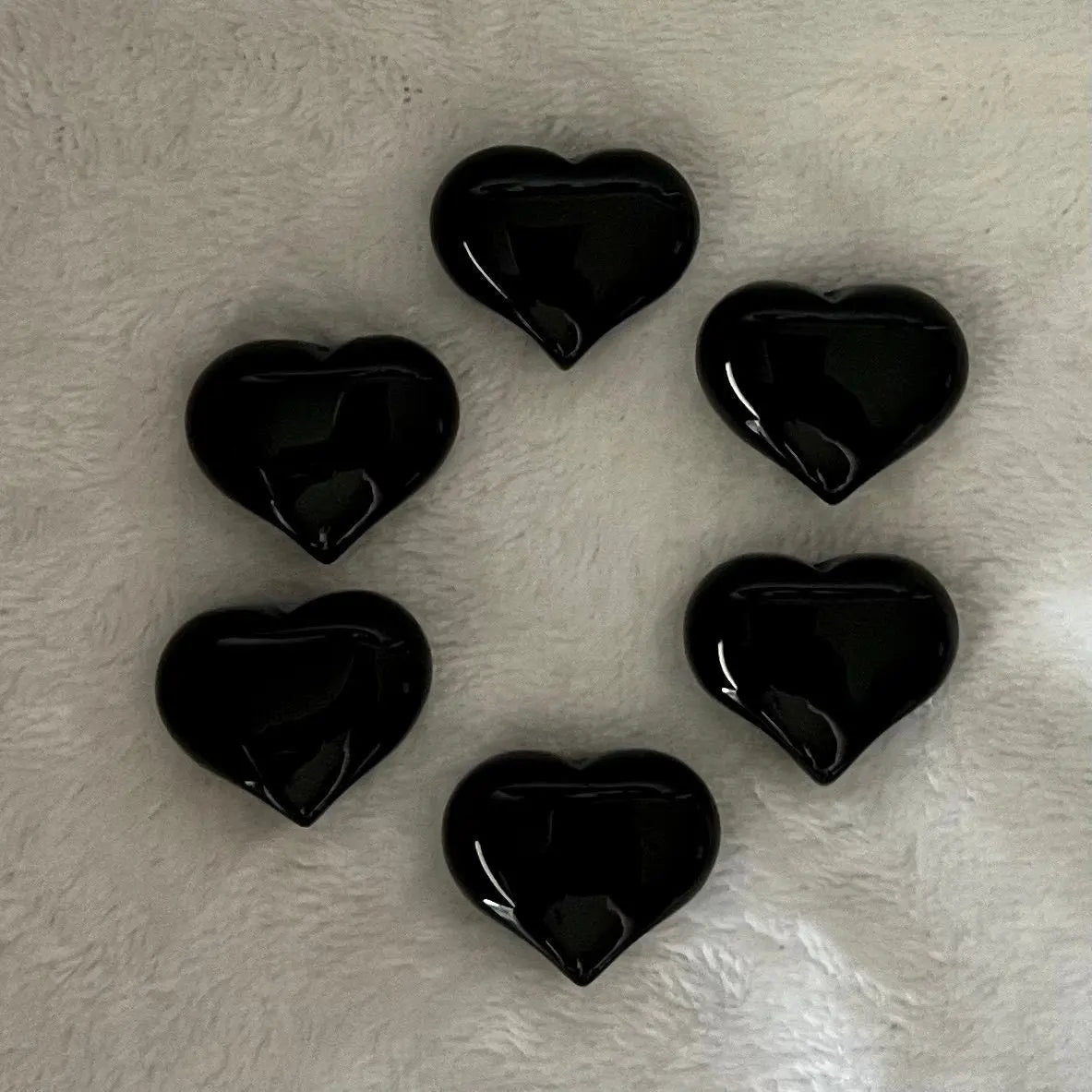 Black Obsidian Puffy Heart (Approx. 3/4”x1”) 0536-B Shop Wholesale Crystals