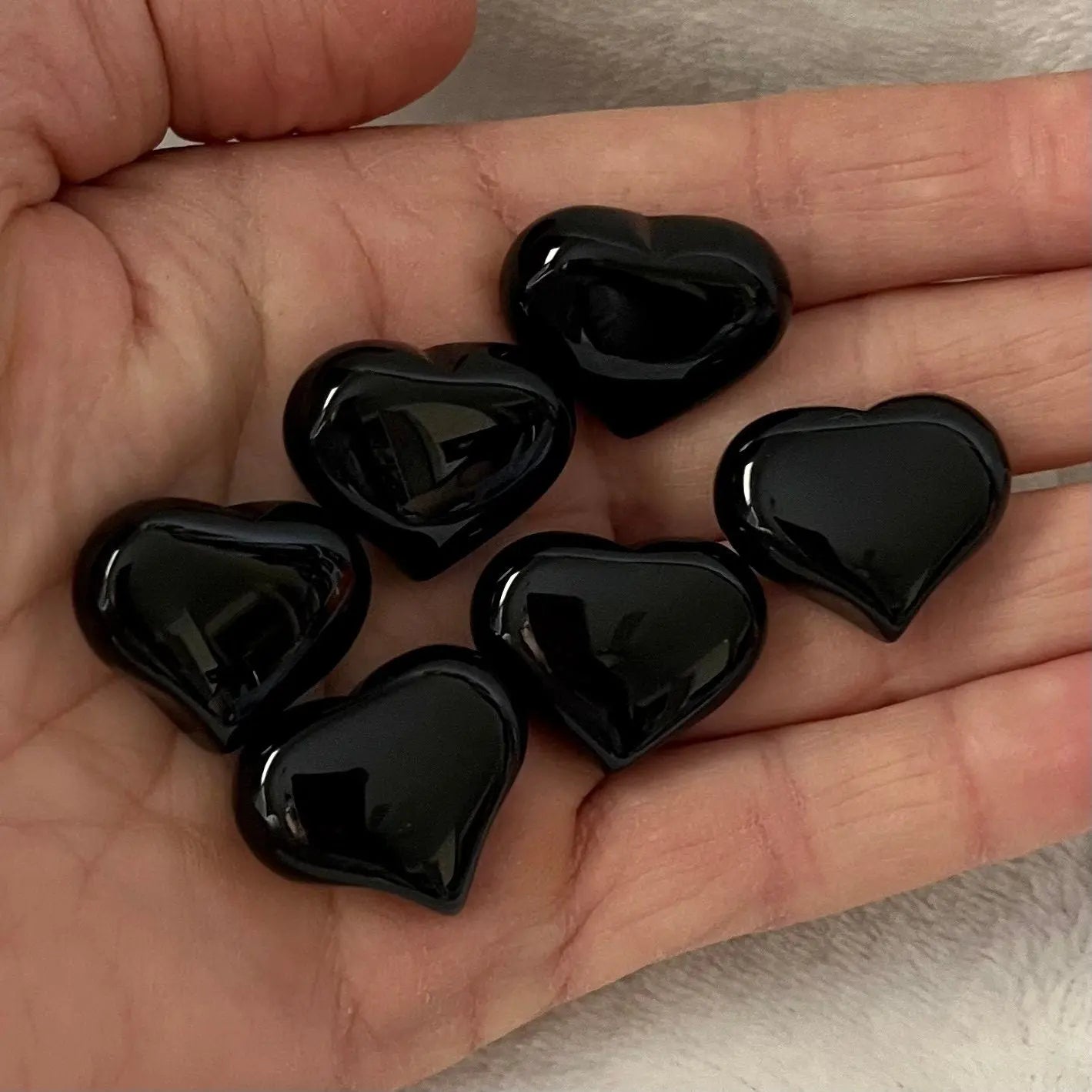 Black Obsidian Puffy Heart (Approx. 3/4”x1”) 0536-B Shop Wholesale Crystals