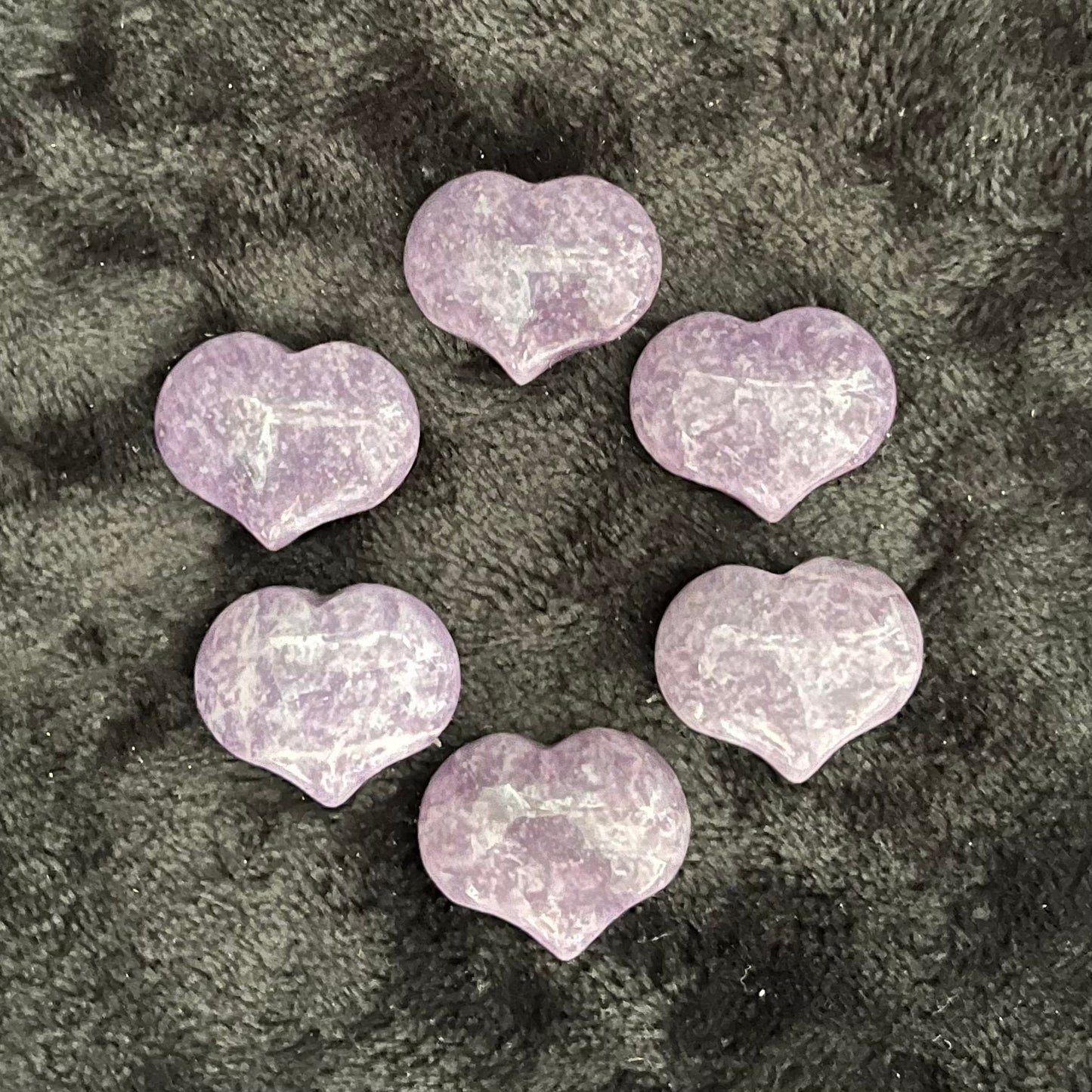 Lepidolite Puffy Heart (Approx. 3/4”x1”) 0535-D