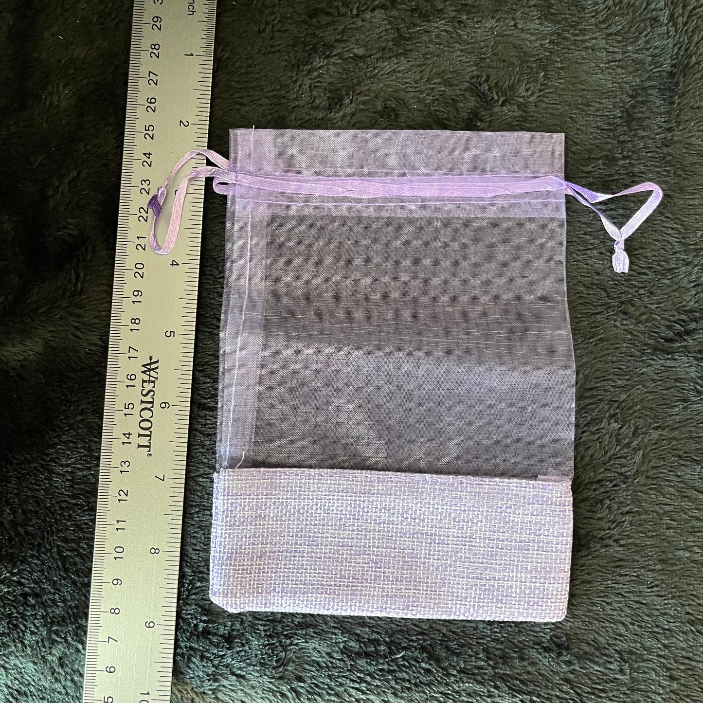 Purple Organza and Burlap Drawstring Bag (Approx. 5”X7”) BAG-0065