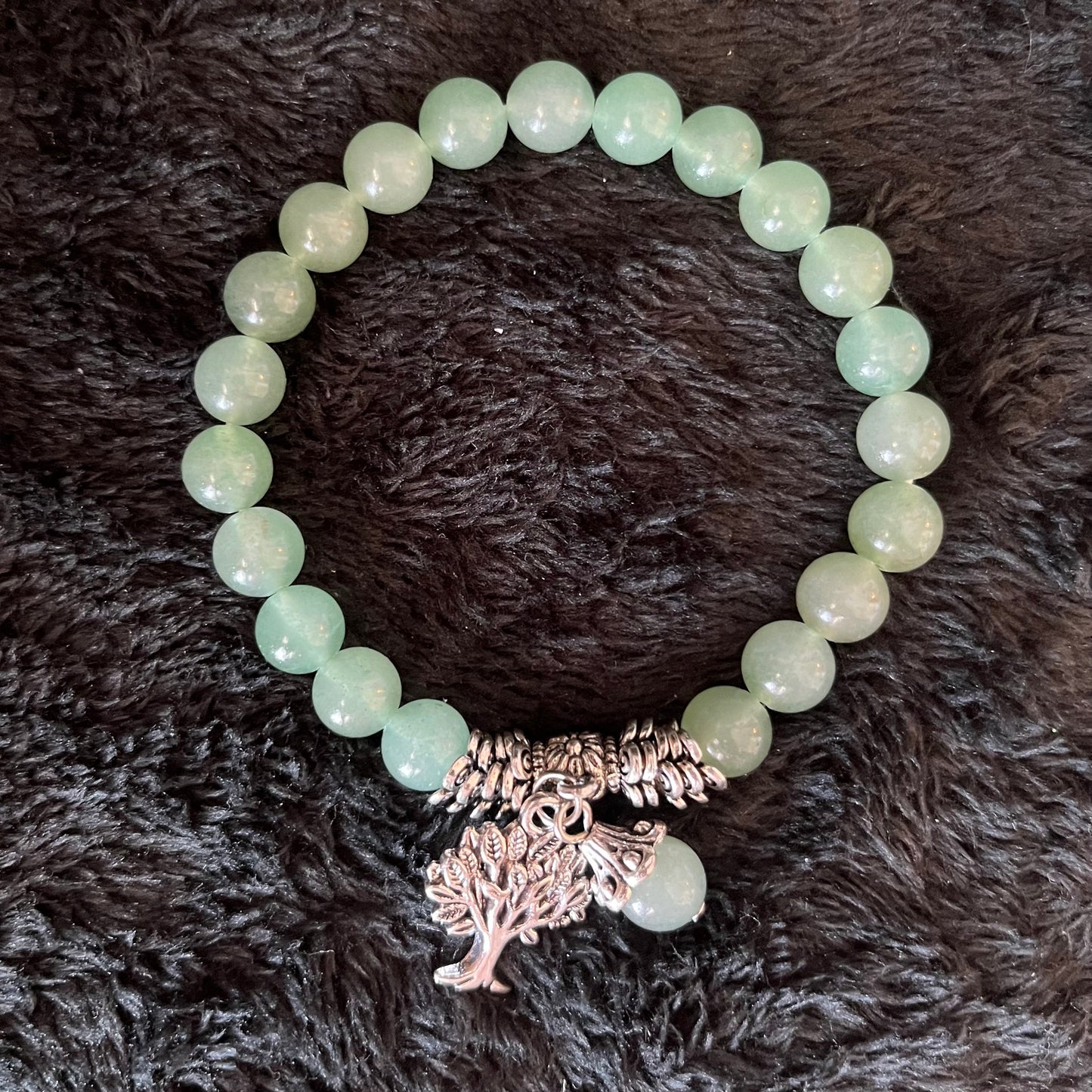 Green Aventurine Tree of Life Charm Bracelet BRC-0193