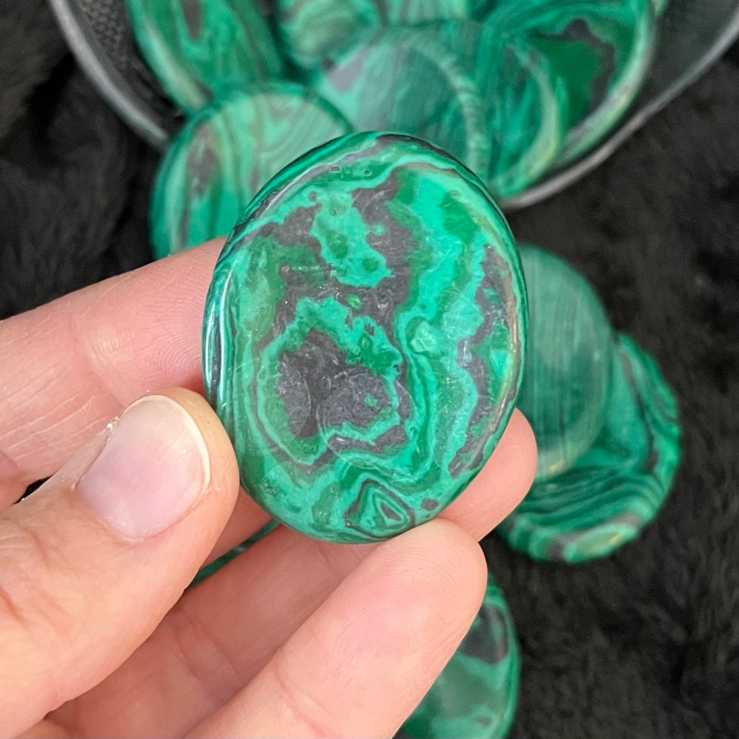 Malachite (Synthetic) Worry Stone (Approx 1/3/8" x 1 3/4") 1404