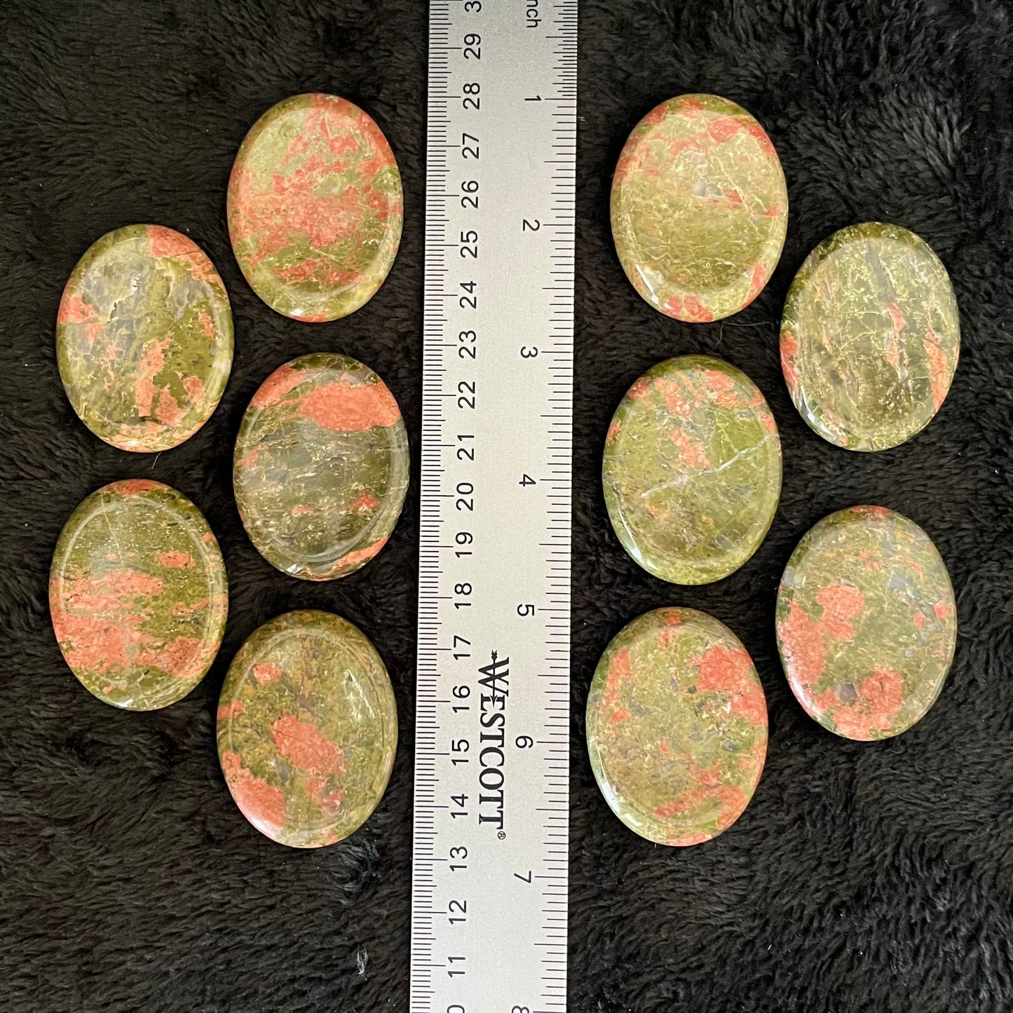 Unakite Jasper Worry Stone (Approx 1/3/8" x 1 3/4") 1402