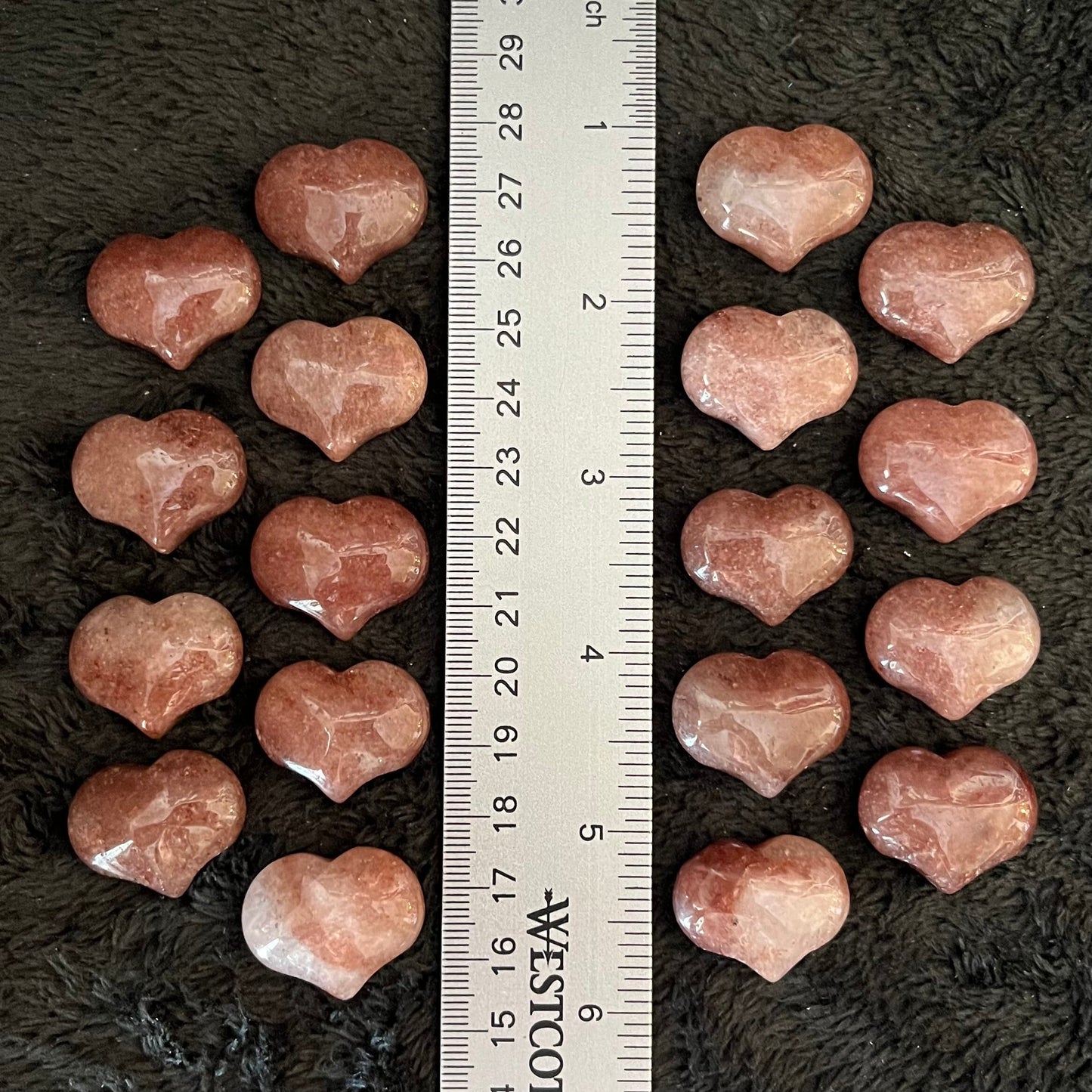 Strawberry Quartz Puffy Heart  (Approx. 3/4”-1”) 0542-A