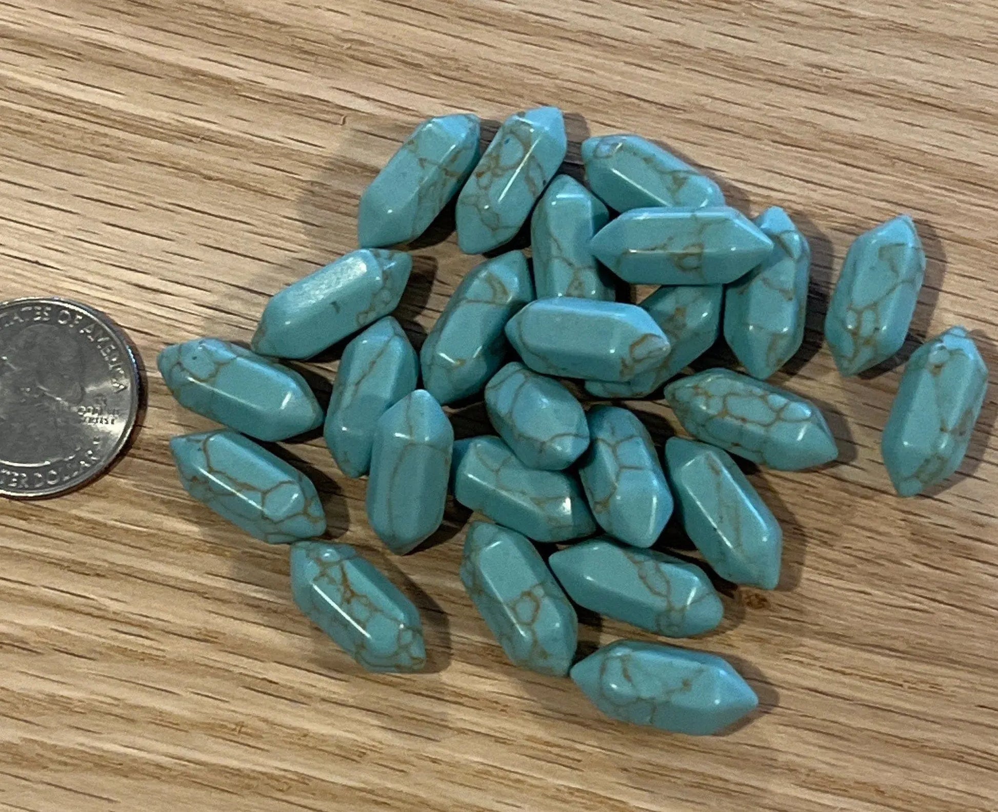 Sea Blue Howlite Double Terminated Crystal Point T-0062 (Approx. 3/4”) Shop Wholesale Crystals