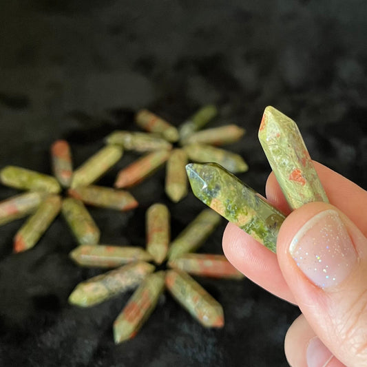 Unakite Jasper Double Point (Approx. 1 1/8”) T-0010