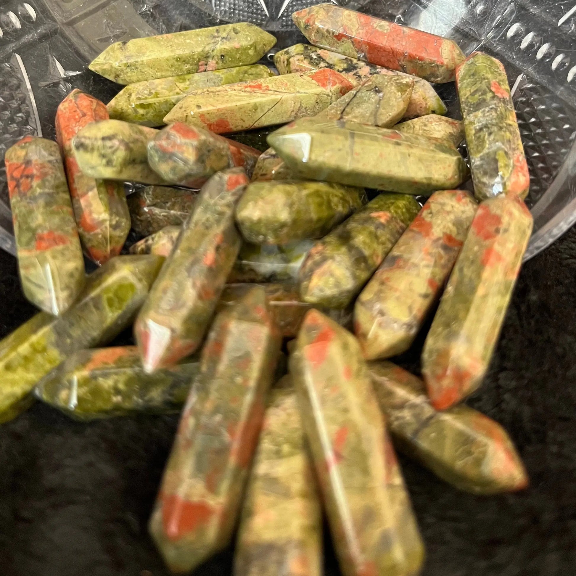 Unakite Jasper Double Point (Approx. 1 1/8”) T-0010 Shop Wholesale Crystals