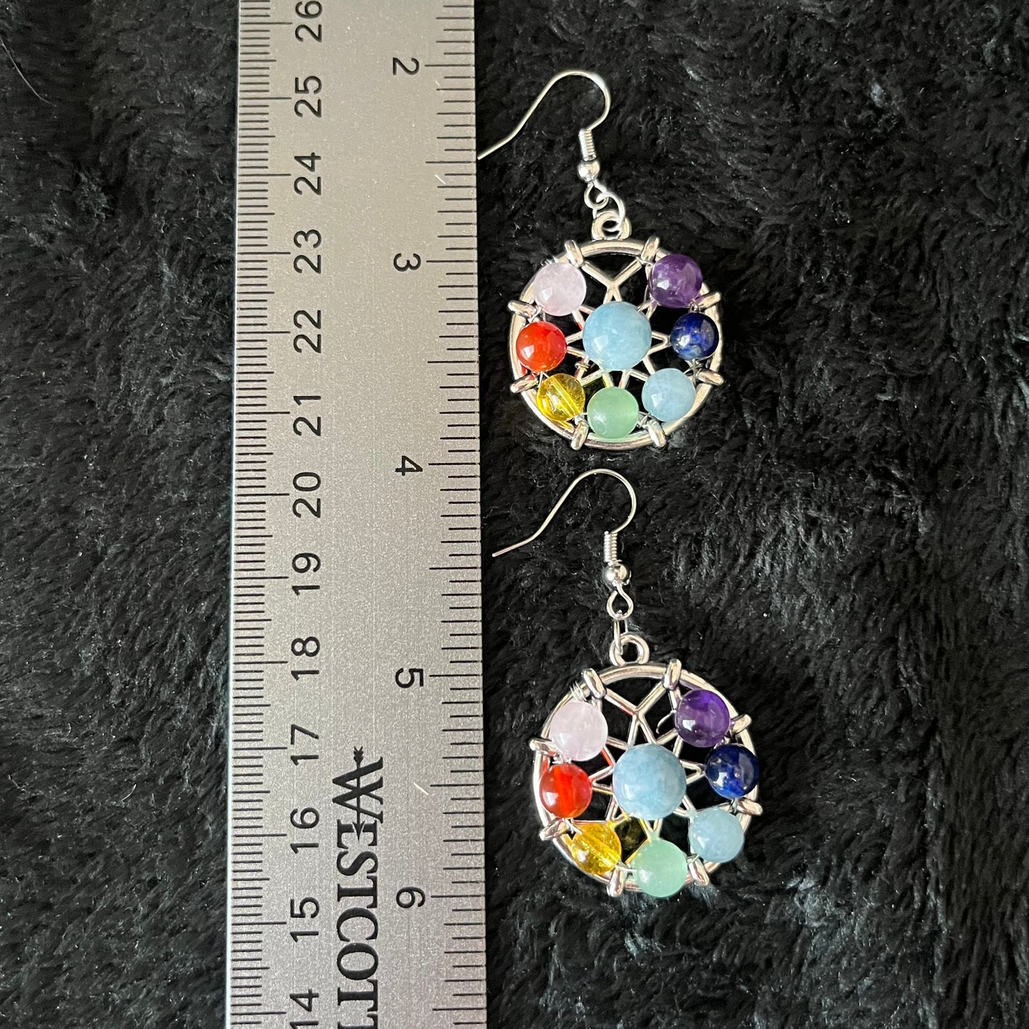 Chakra Gemstone, DreamCatcher Earrings EAR-0064