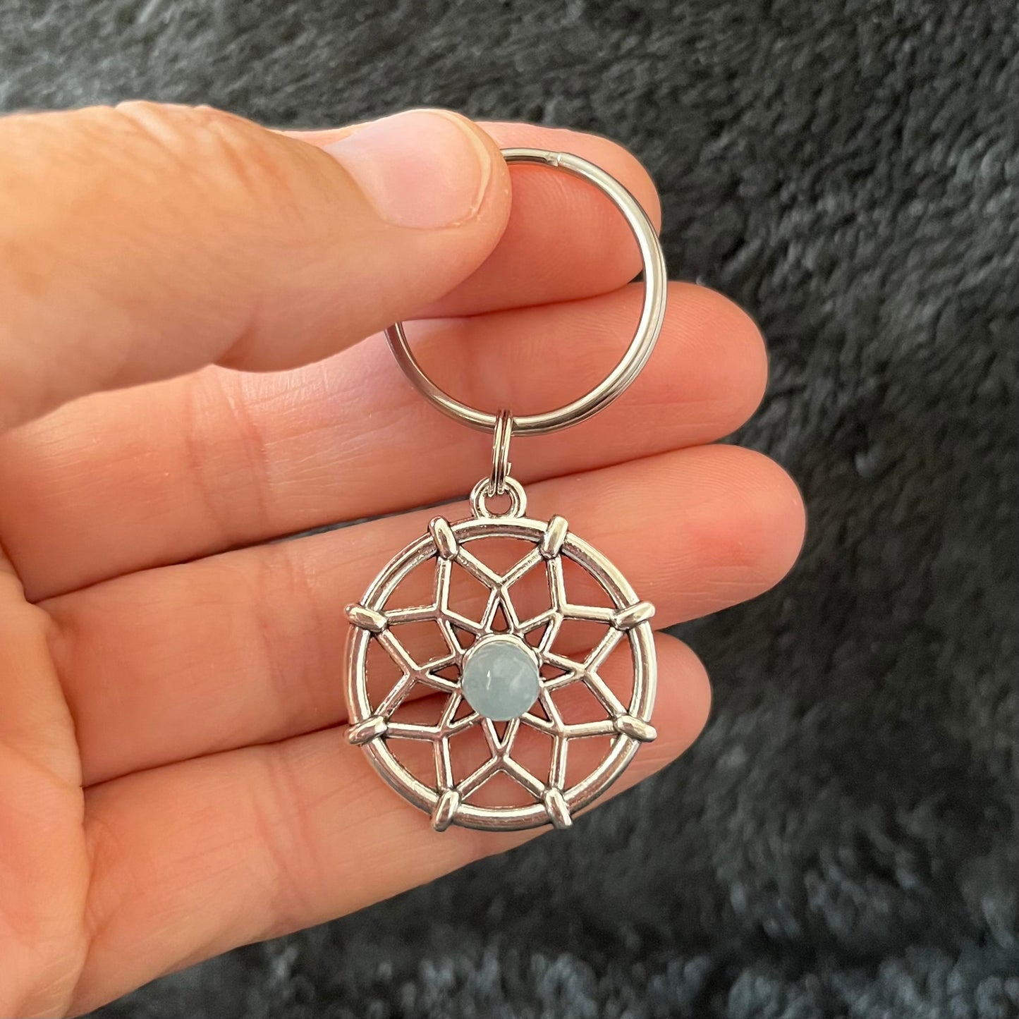 Aquamarine Dream Catcher Keychain 1178