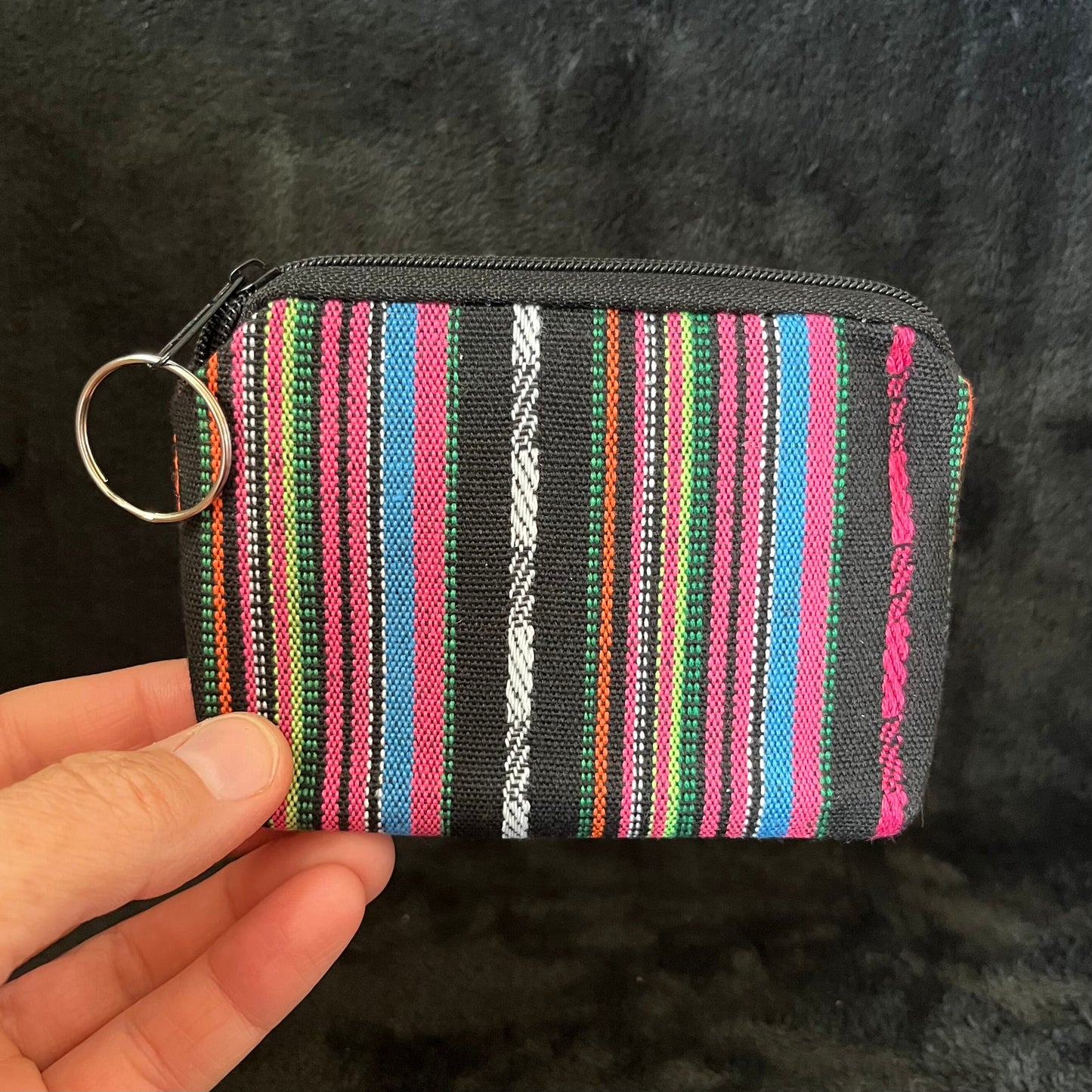 Coin Purse,  Black and Gem Tones (Approx. 9X12cm) BAG-0072