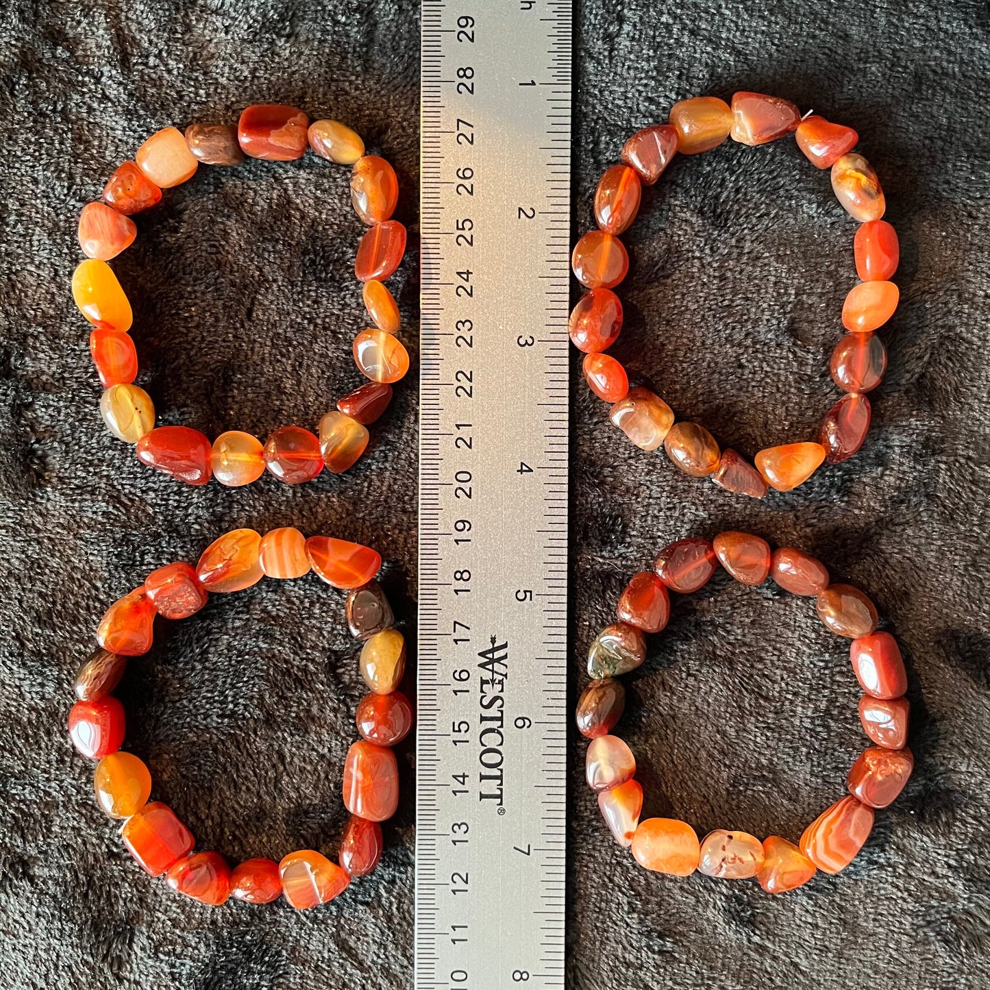 Carnelian Agate Chunky Pebble Bracelet BRC-0212