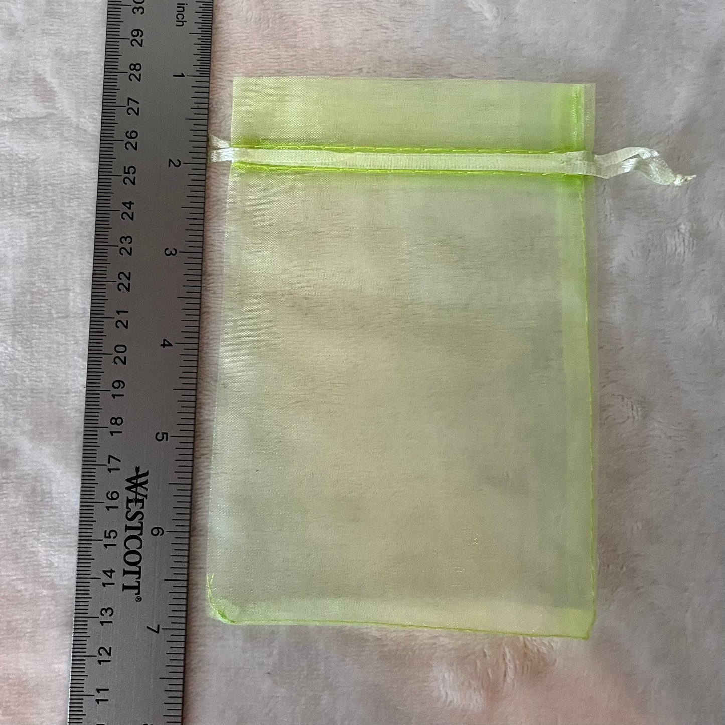 Lime Green Organza Bag (Approx. 4” x 6") BAG-0109