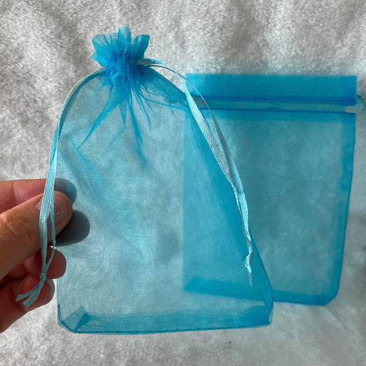 Aqua Blue Organza Bag (Approx. 4” x 6") BAG-0097