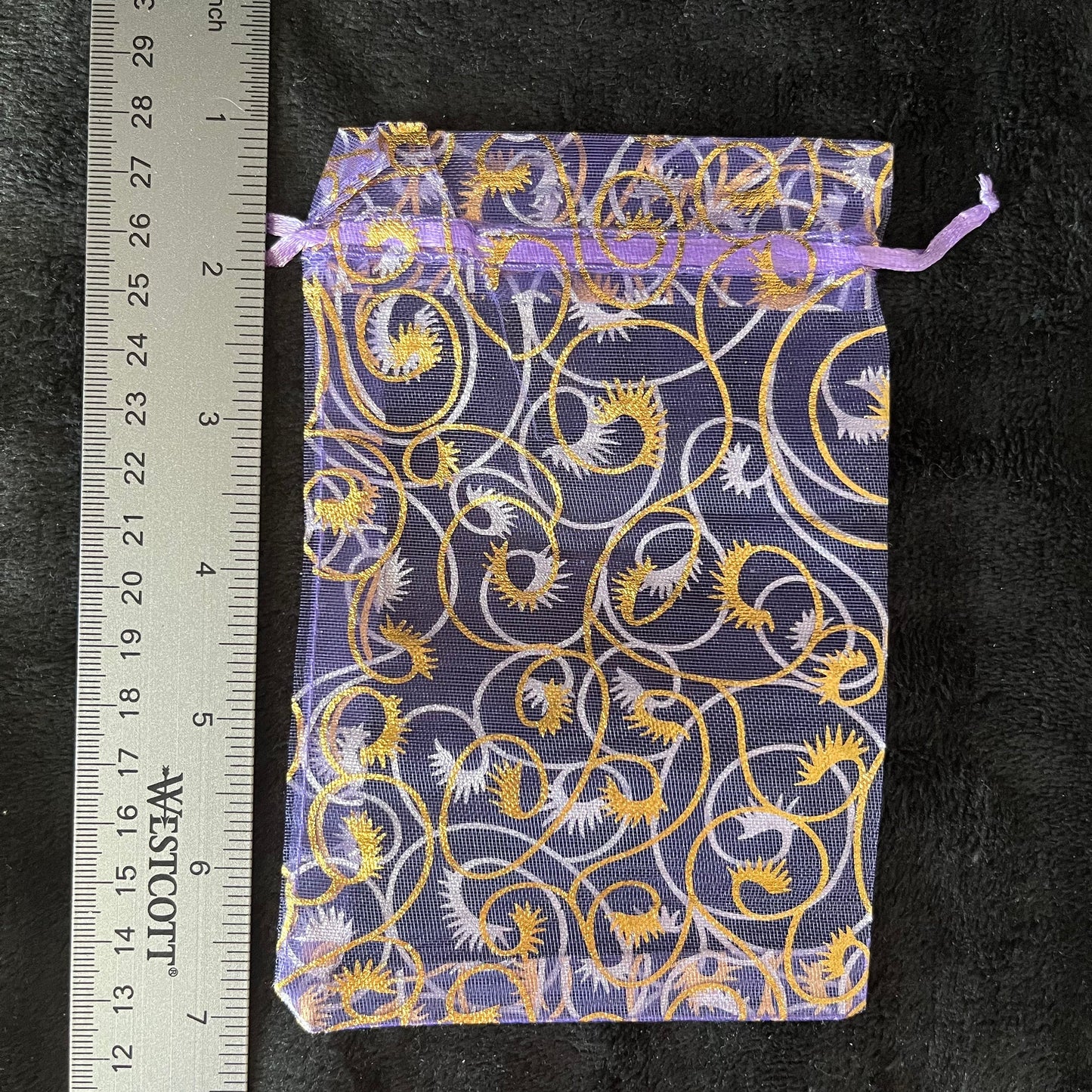 Lavender Purple Metallic Swirl Organza Bag (Approx. 4” x 6") BAG-0086