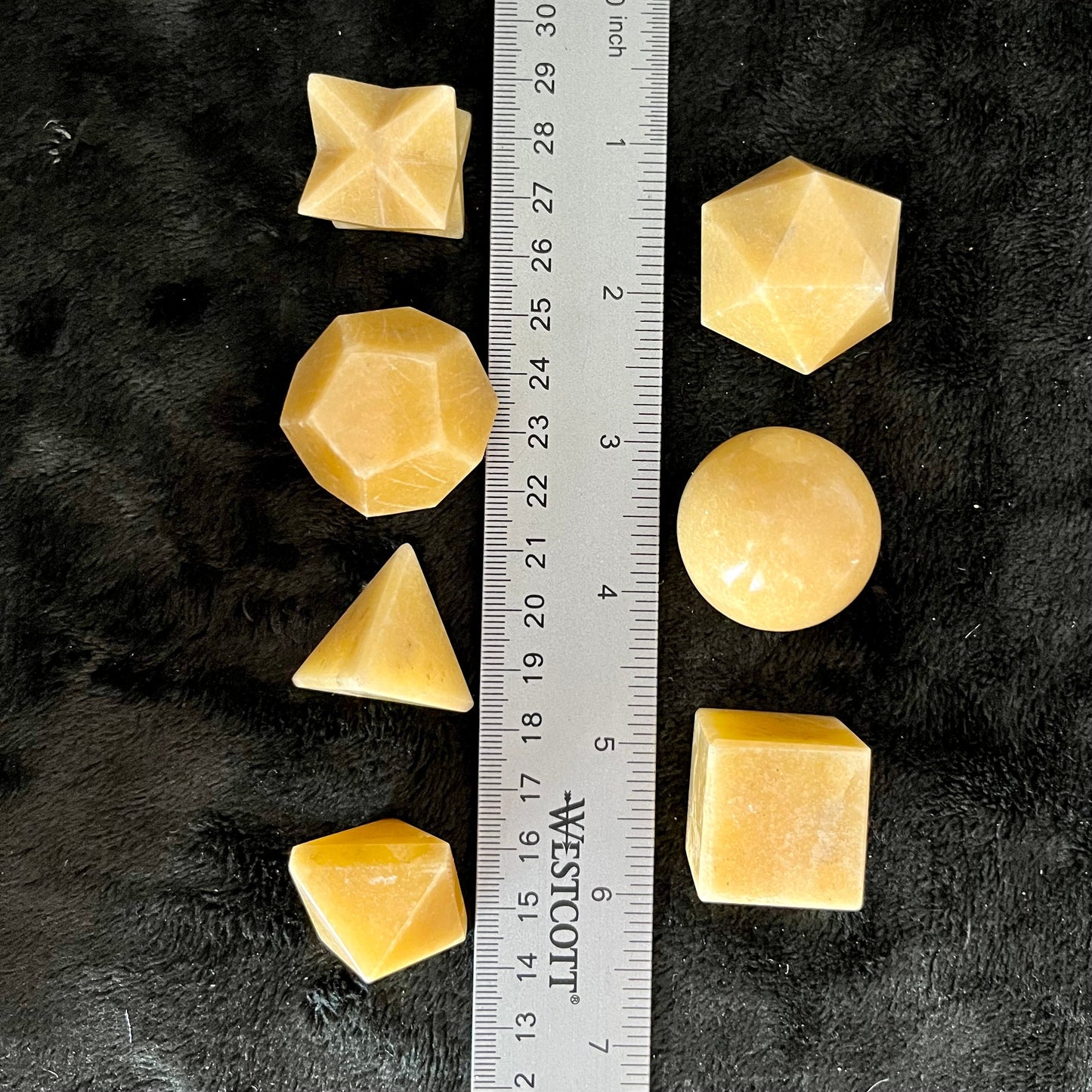 Yellow Aventurine 7-piece Sacred Geometry Set (Approx. 25mm) E-0021