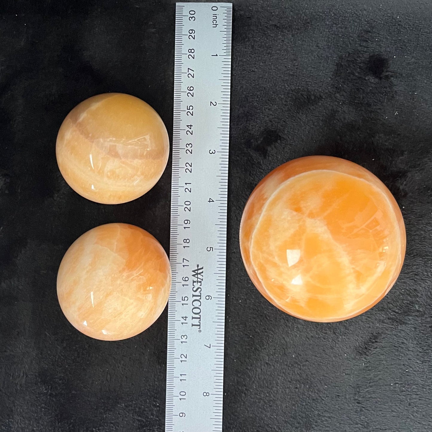 Orange Calcite Spheres, 1 Pound Lot (Approx. 55-75mm) WB-0017