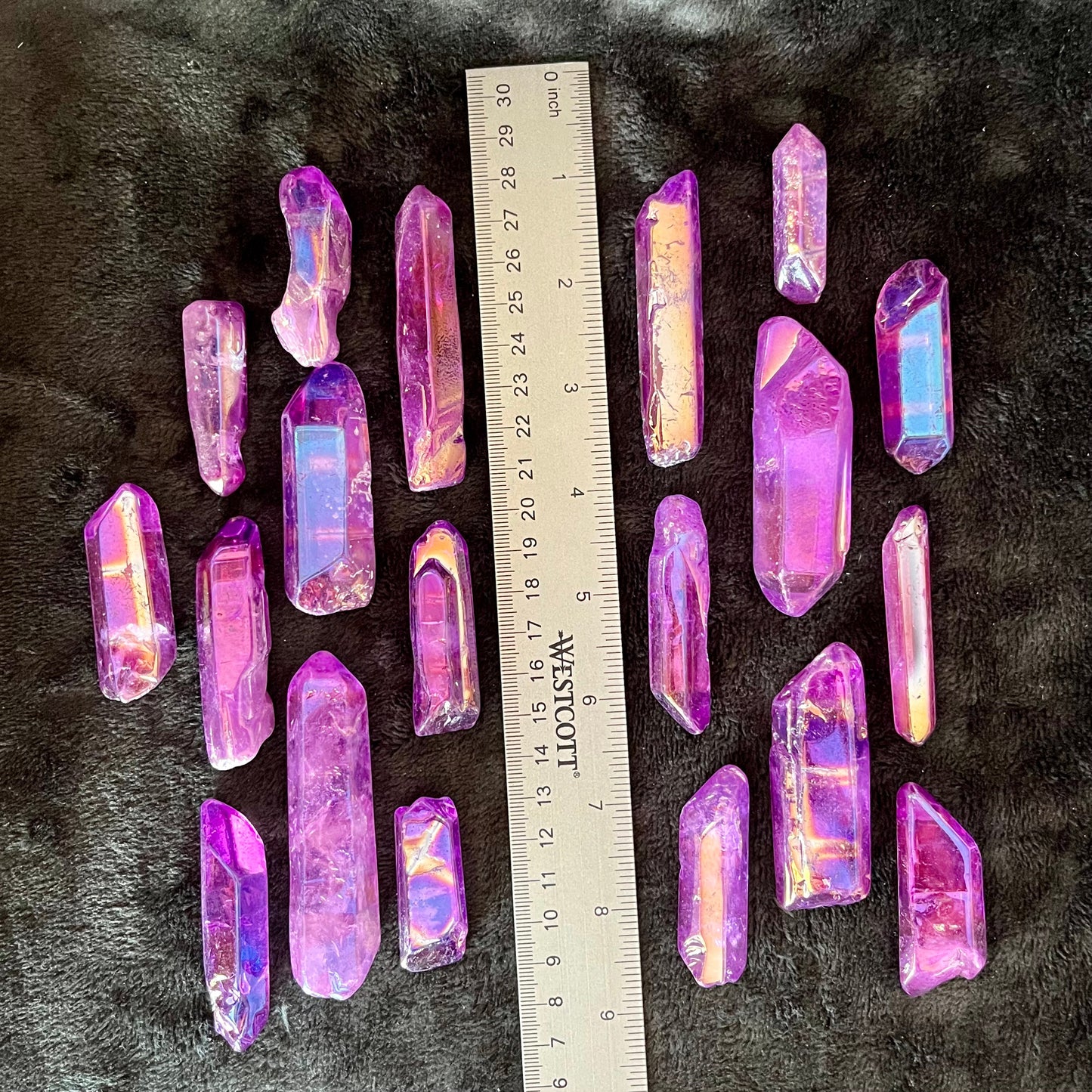 Violet Purple Aura Quartz  Point, 1 pound lot, WC-0018