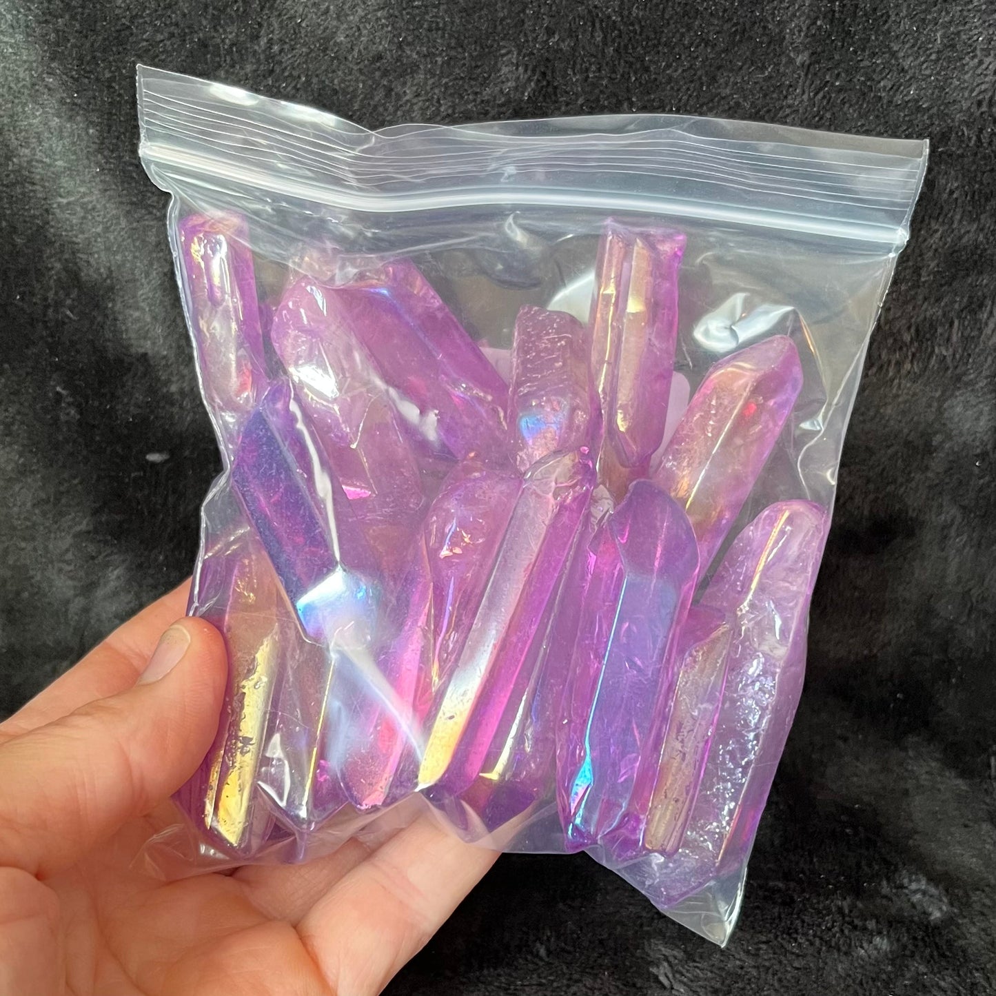 Violet Purple Aura Quartz  Point, 1 pound lot, WC-0018