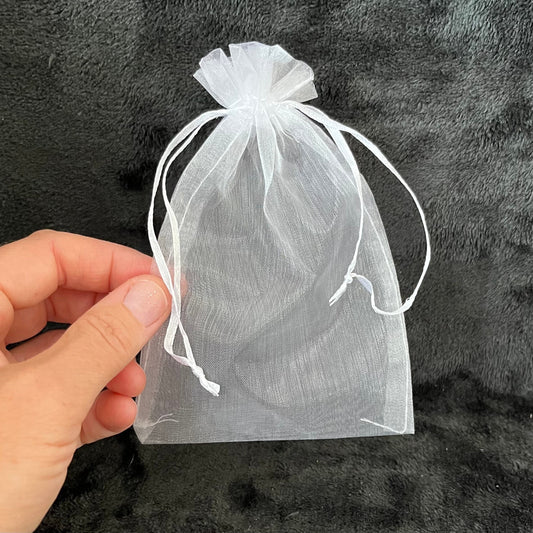 White Organza Drawstring Bag (Approx. 4” x 6") BAG-0177