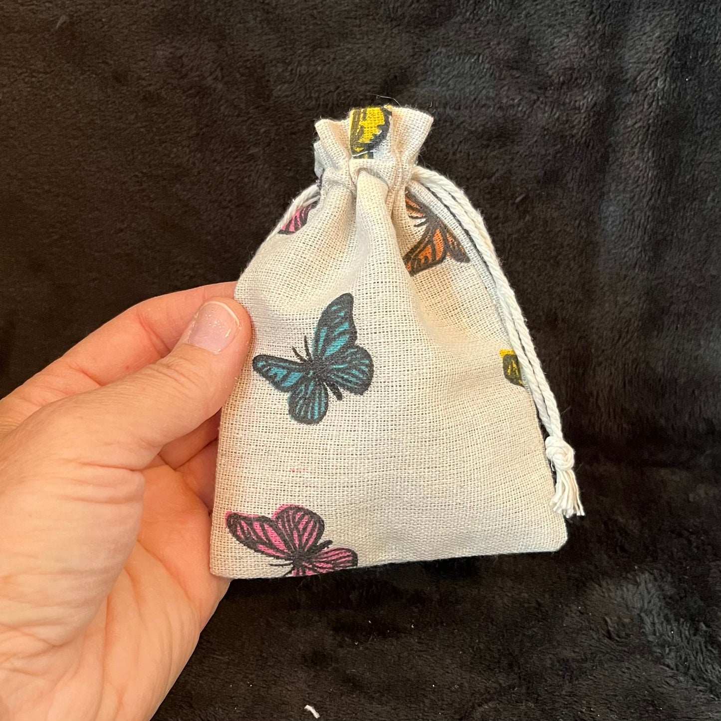 Butterfly Burlap Drawstring Bag (Approx. 4”X51/2") BAG-0176