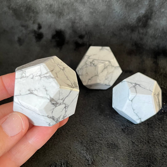 White Howlite Dodecahedron (Approx. 45mm-55mm) 1463