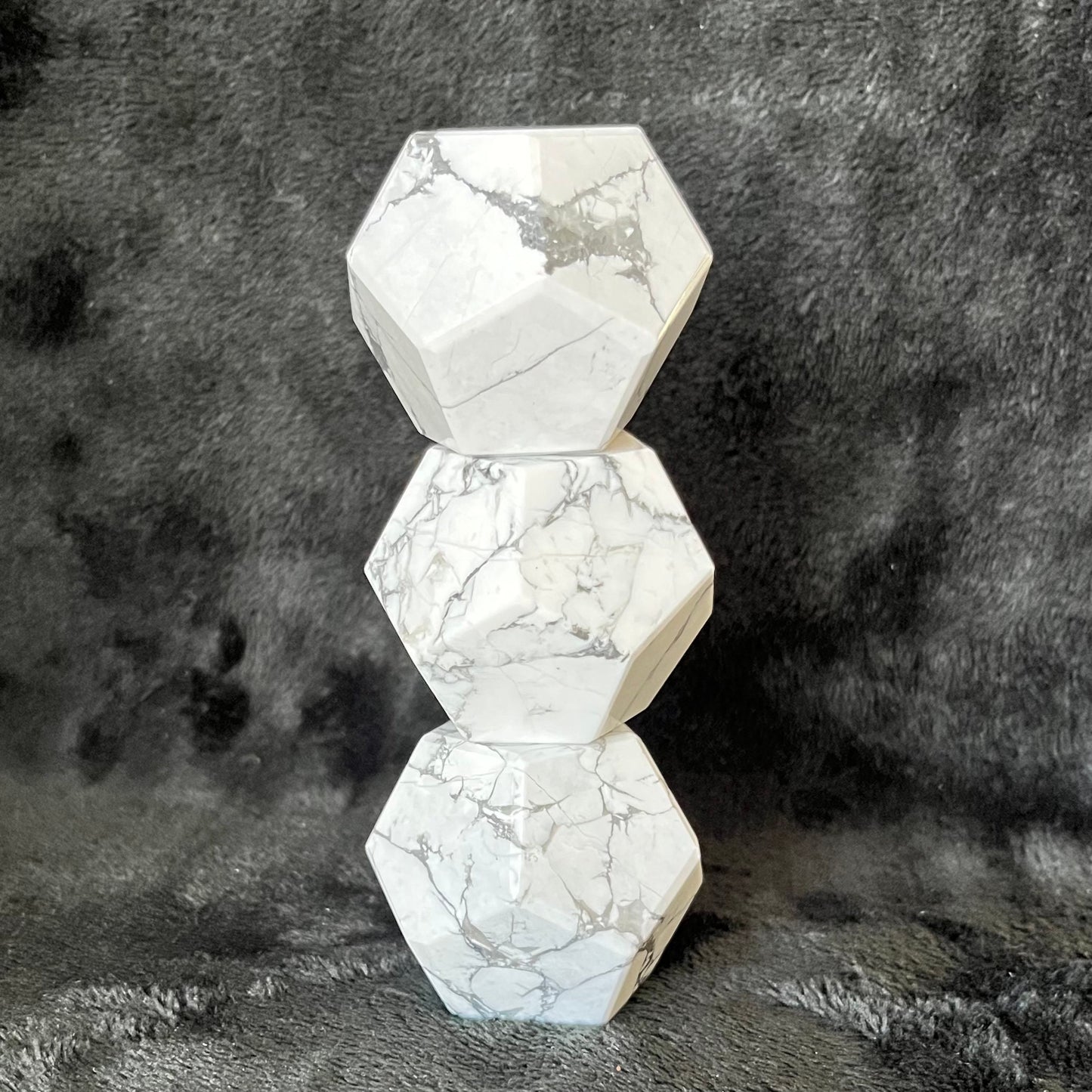 White Howlite Dodecahedron (Approx. 45mm-55mm) 1463