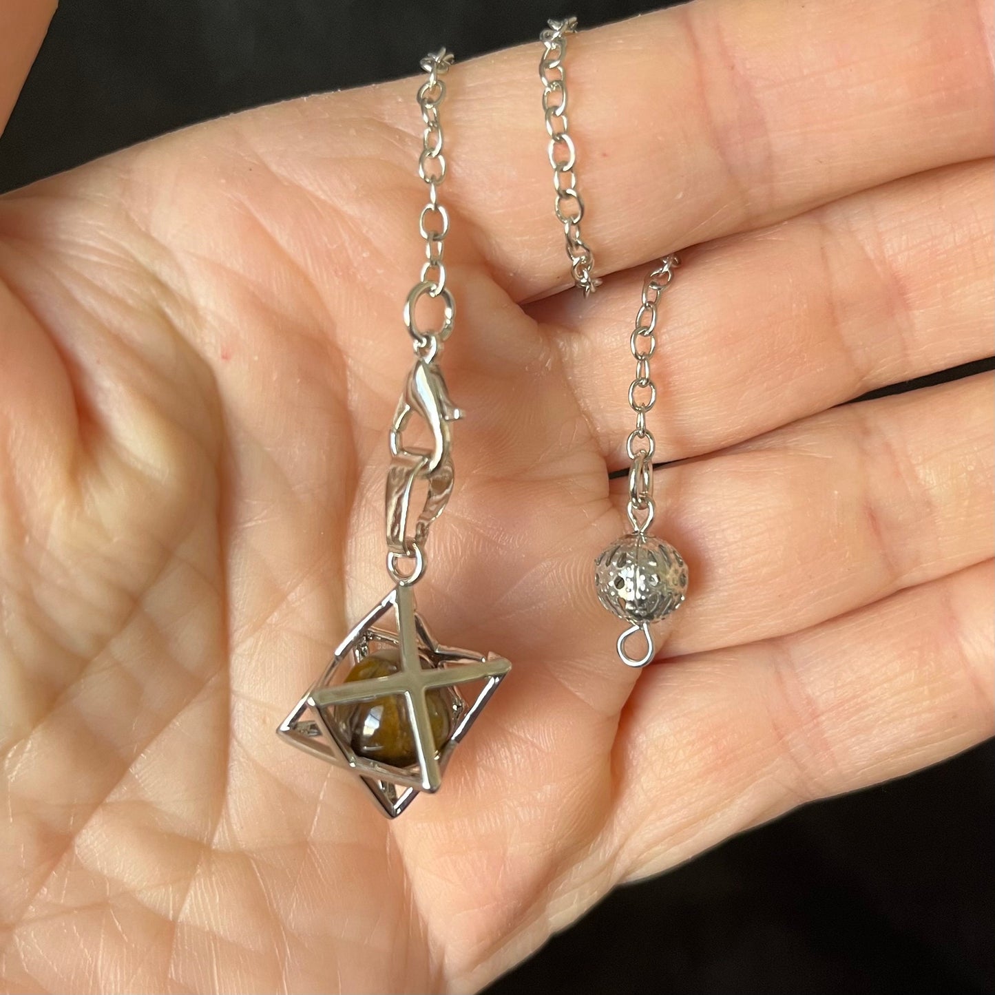 Tiger Eye Merkaba Pendulum PND-0013