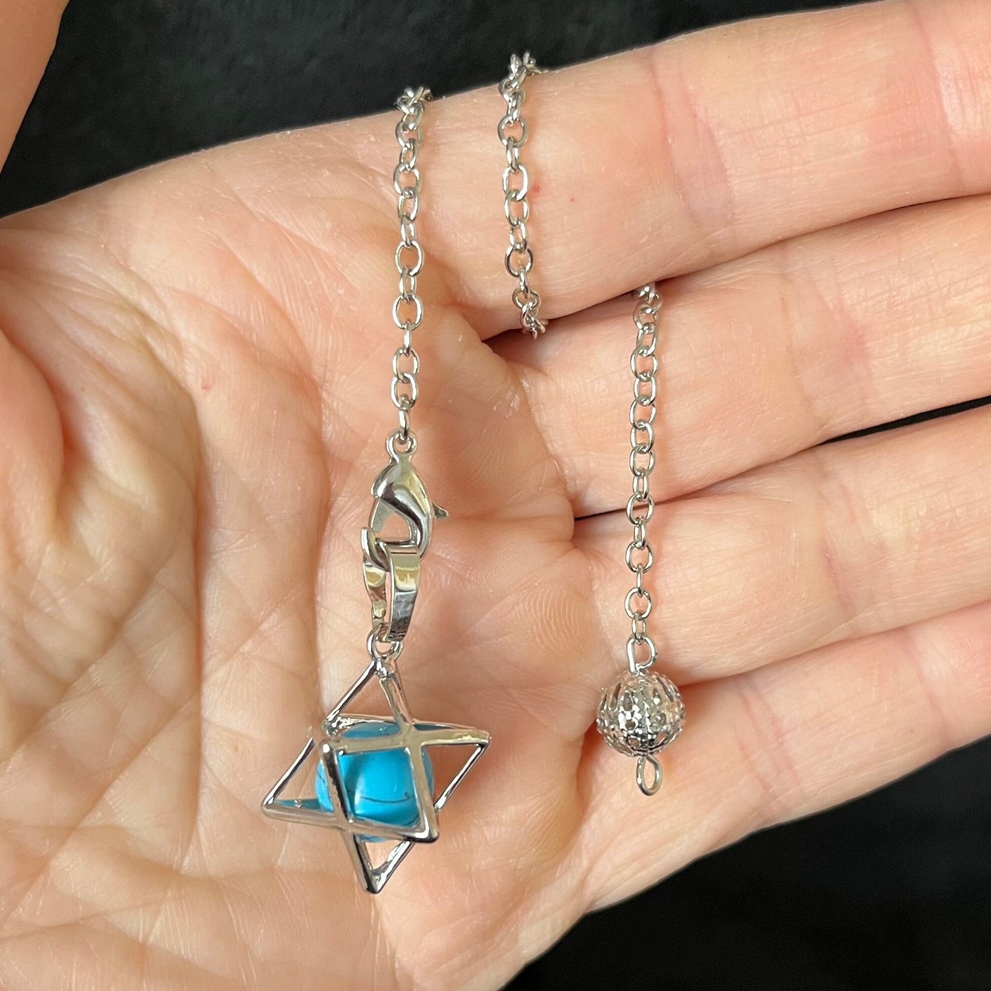 Blue Howlite Merkaba Pendulum PND-0026