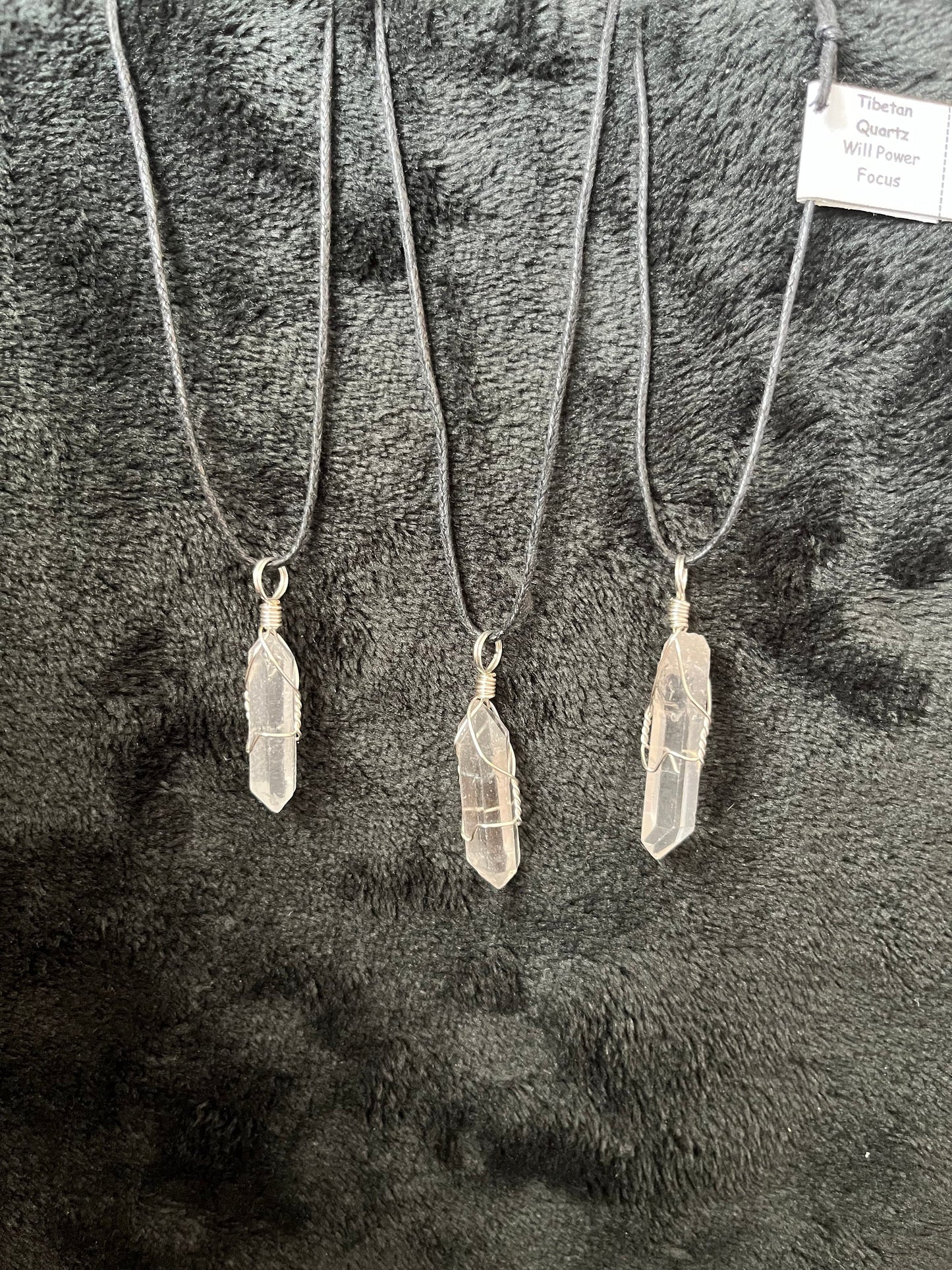 Tibetan Quartz Wire Wrapped Necklace NCK-2730e