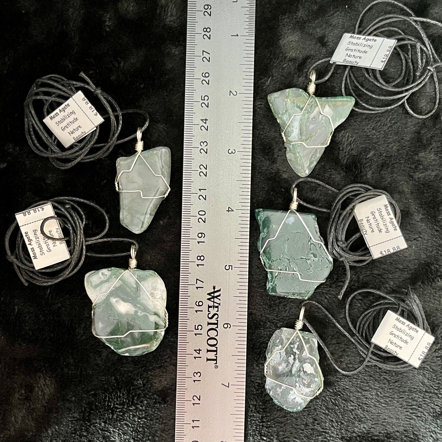 Moss Agate Wire Wrapped Necklace NCK-2729