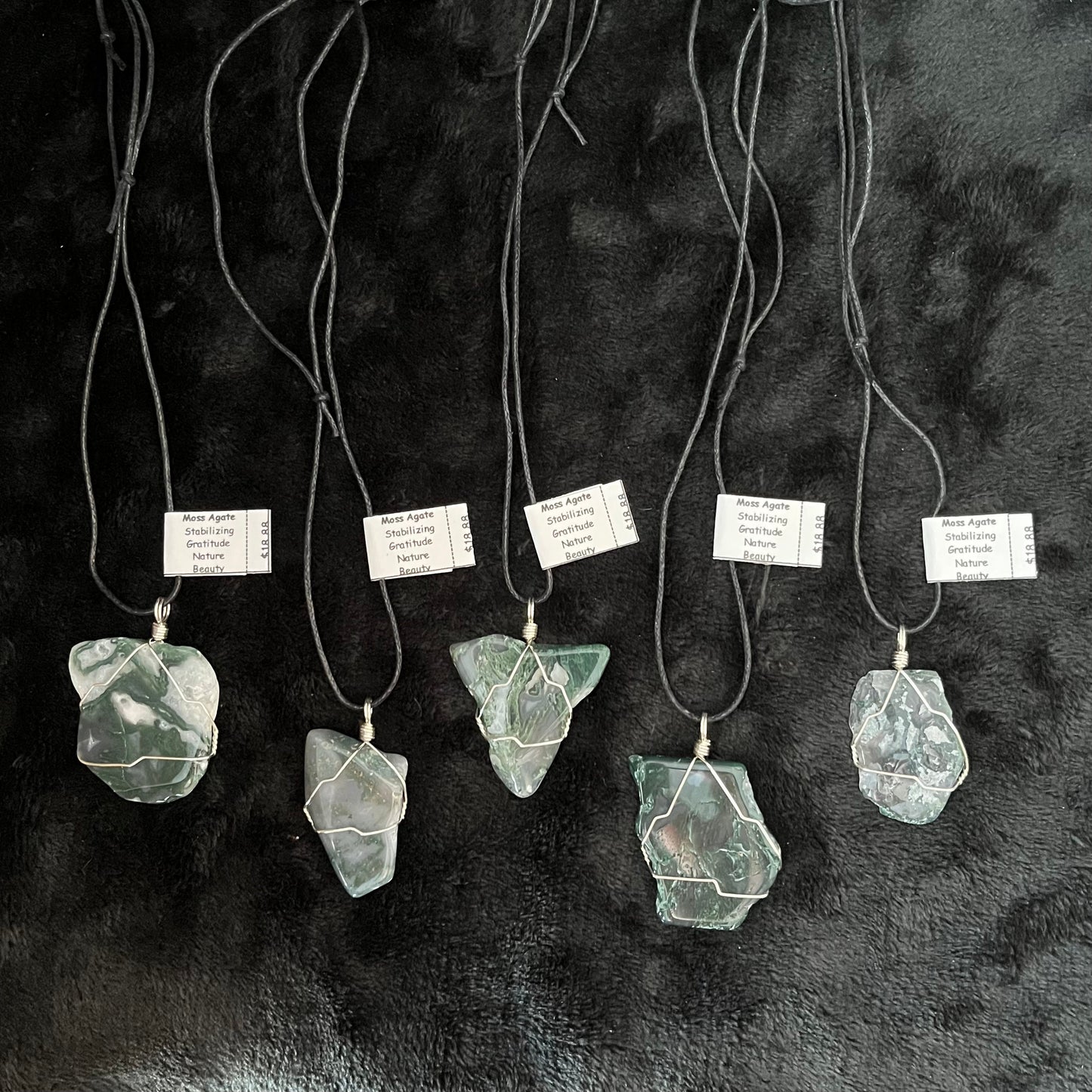 Moss Agate Wire Wrapped Necklace NCK-2729