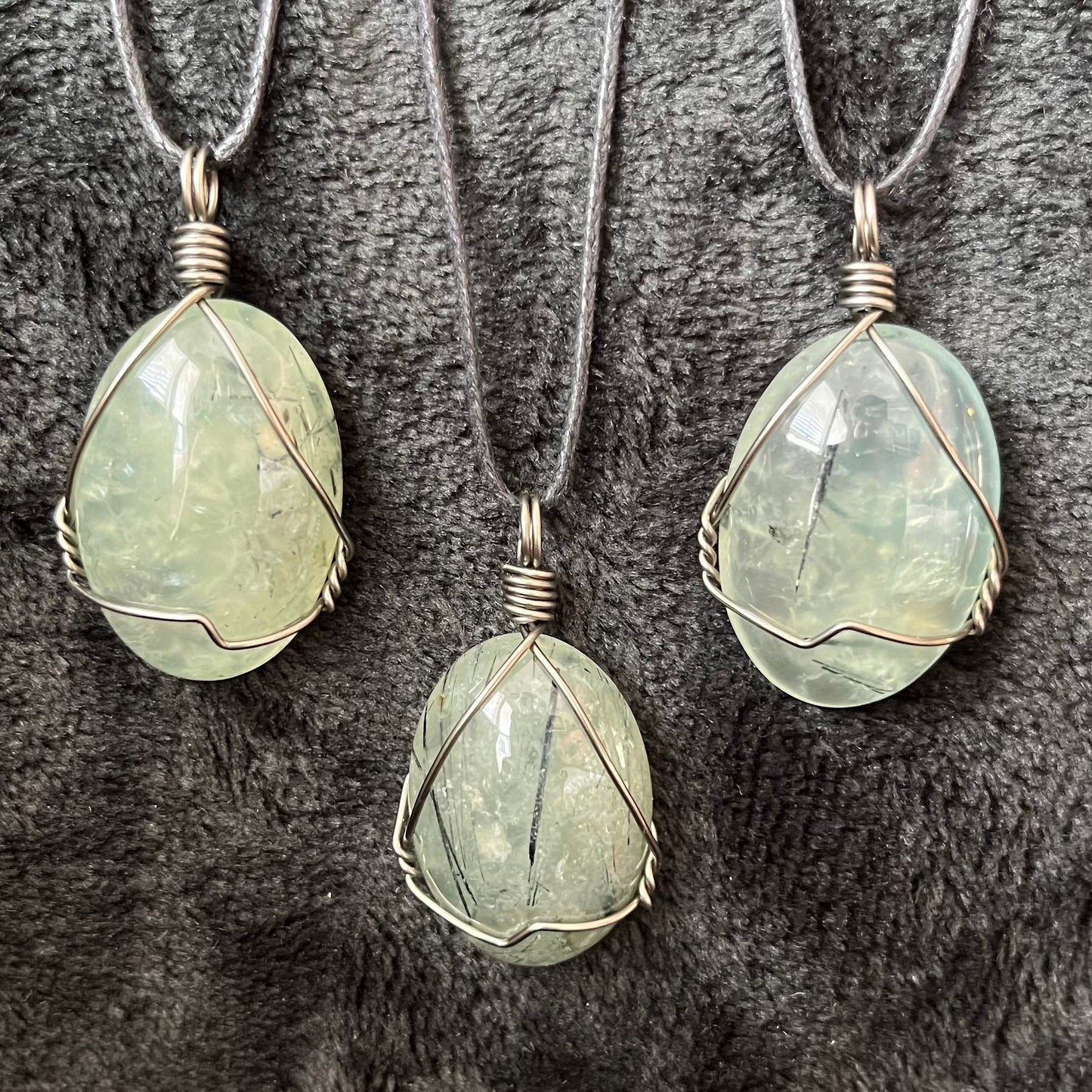 Prehnite Wire Wrapped Necklace NCK-2736