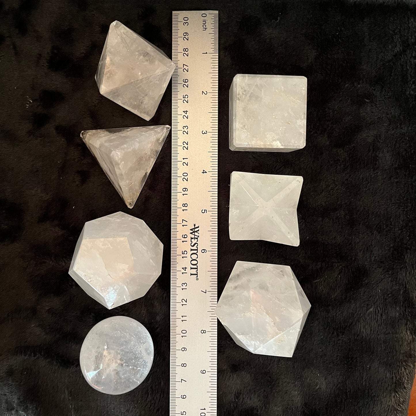 Clear Quartz  7-piece Sacred Geometry Set   (Approx. 45-55mm) F-0056